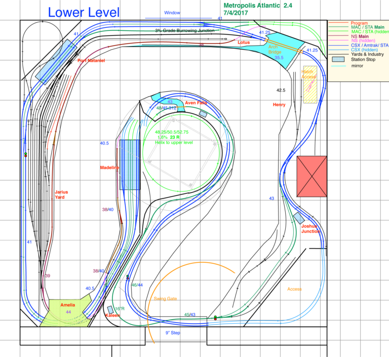 Track Plans for the Metroplois Atlantic multi-level n-scale model railroad